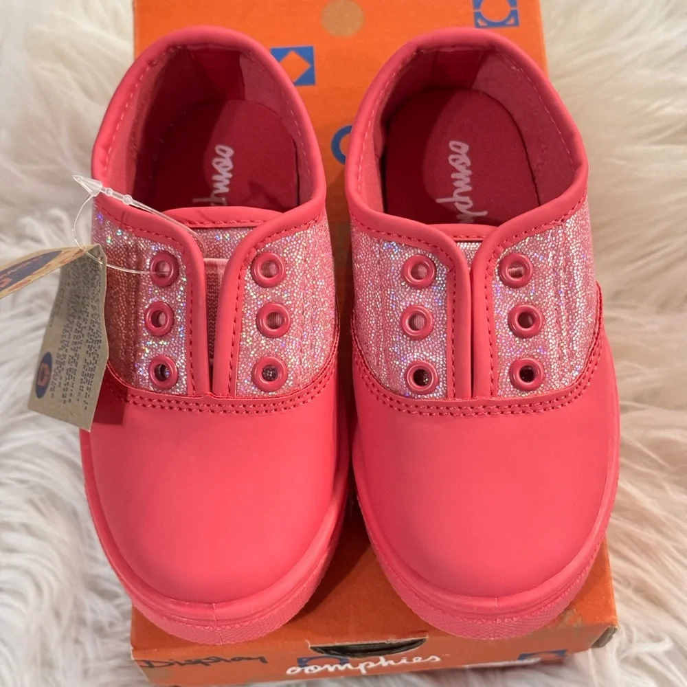 Oomphies Robin Toddler‎ Pink Fuchsia Glitter Sneakers. Size 6C.  New in Box